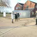 The band roam around outside BOCM Pauls, The BBs Photo Shoot, BOCM Pauls Pavilion, Burston, Norfolk - 12th January 2014