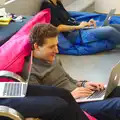 Peter lays back on a beanbag, SwiftKey Innovation, The Hub, Westminster, London - 21st February 2014