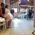 Wedding guests mingle around, The BBs Play Haughley Park Barn, Haughley, Suffolk - 26th April 2014