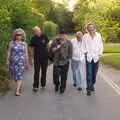 The band walk up Bellrope Lane, The BBs at Diss Rugby Club, Bellrope Lane, Roydon, Norfolk - 7th June 2014