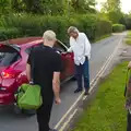 Rob chats to someone in a passing car, The BBs at Diss Rugby Club, Bellrope Lane, Roydon, Norfolk - 7th June 2014