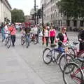 A bike-tour group passes through Trafalgar Square, SwiftKey Innovation Days, The Haymarket, London - 27th June 2014