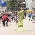 A 'Fat Tire' tour group passes a floating Yoda, SwiftKey Innovation Days, The Haymarket, London - 27th June 2014