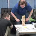 Błażej and Craig play Jenga, SwiftKey Innovation Days, The Haymarket, London - 27th June 2014