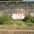 Graffiti says Bam, A Week on the Rails, Stratford and Liverpool Street, London - 23rd July