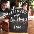 The signs says it: reserved for SwiftKey, SwiftKey Innovation Day, and Pizza Pub, Westminster and Southwark - 14th August 2014