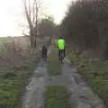 Cycling up The Avenue, The BBs do a Recording, Hethel, Norfolk - 18th January 2015