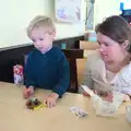 Harry and Isobel in Chievely Services, A Trip to Grandma J's, Spreyton, Devon - 18th February 2015