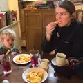 We eat chips for lunch, A Trip to Grandma J's, Spreyton, Devon - 18th February 2015