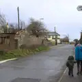 Harry and Isobel head up to the Spreyton shop, A Trip to Grandma J's, Spreyton, Devon - 18th February 2015