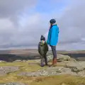 Fred and Isobel look out from the tor, A Trip to Grandma J's, Spreyton, Devon - 18th February 2015