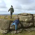 Harry climbs a rock, A Trip to Grandma J's, Spreyton, Devon - 18th February 2015