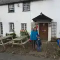 Isobel and The Boys outside the Oak, A Trip to Grandma J's, Spreyton, Devon - 18th February 2015