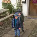 The boys do some poses, A Trip to Grandma J's, Spreyton, Devon - 18th February 2015