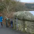 The gang pose like Korean tourists for some reason, A Trip to Grandma J's, Spreyton, Devon - 18th February 2015