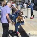 Grandad gives some money to accordion girl, Punting With Grandad, Cambridge, Cambridgeshire - 6th June 2015