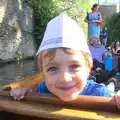 Fred with his pizza hat on, Punting With Grandad, Cambridge, Cambridgeshire - 6th June 2015