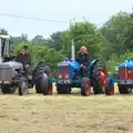 Vintage tractors line up, Thrandeston Pig Roast, Thrandeston Little Green, Suffolk - 28th June 2015