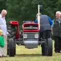 Grandad takes Gabes over to look at tractors, Thrandeston Pig Roast, Thrandeston Little Green, Suffolk - 28th June 2015