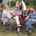 The boys discuss stuff, Thrandeston Pig Roast, Thrandeston Little Green, Suffolk - 28th June 2015