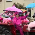 A wave from a Massey-Ferguson 135, The Pink Ladies Tractor Run, Harleston and Gawdy Park, Norfolk - 5th July 2015