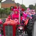 A sea of pink, The Pink Ladies Tractor Run, Harleston and Gawdy Park, Norfolk - 5th July 2015