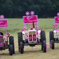 Three tractors with the same set up, The Pink Ladies Tractor Run, Harleston and Gawdy Park, Norfolk - 5th July 2015