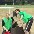 David fires a tennis-ball cannon, It's a SwiftKey Knockout, Richmond Rugby Club, Richmond, Surrey - 7th July 2015