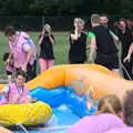 Jess comes down the slide, It's a SwiftKey Knockout, Richmond Rugby Club, Richmond, Surrey - 7th July 2015