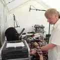 John the deputy bassist twiddles knobs, The BBs at Bacton, and Abbey Gardens, Bury St. Edmunds, Suffolk - 19th July 2015