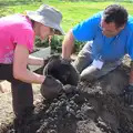 Another bucket of soil is examined, The Archaeology of Dunwich: A Camping Trip, Dunwich, Suffolk - 1st August 2015