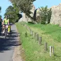 Isobel hauls Harry past the Abbey ruins, The Archaeology of Dunwich: A Camping Trip, Dunwich, Suffolk - 1st August 2015