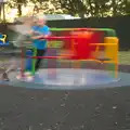 Fred and Harry are a blur on the roundabout, The Archaeology of Dunwich: A Camping Trip, Dunwich, Suffolk - 1st August 2015