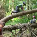 Isobel builds a den as the boys climb around, The Archaeology of Dunwich: A Camping Trip, Dunwich, Suffolk - 1st August 2015