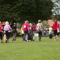 The walkers head out over the park , A Race For Life, The Park, Diss, Norfolk - 16th August 2015