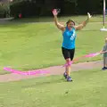 The first runner comes in, A Race For Life, The Park, Diss, Norfolk - 16th August 2015