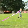 Harry runs off with the tape, A Race For Life, The Park, Diss, Norfolk - 16th August 2015