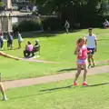 Isobel and Fred do the finish line, A Race For Life, The Park, Diss, Norfolk - 16th August 2015