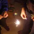 Fred gets a sparkler, The BBs at Centre Parcs, Elvedon, Norfolk - 5th November 2015