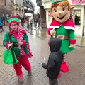 A giant elf is handing out mysterious glasses, A Party and a Road Trip to Chester, Suffolk and Cheshire - 20th December 2015