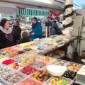 Isobel at a sweet stall in the indoor market, A Party and a Road Trip to Chester, Suffolk and Cheshire - 20th December 2015