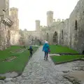 Isobel roams around inside the castle, Conwy, Holyhead and the Ferry to Ireland - 21st December 2015