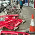 Abandoned barriers on the high street, Conwy, Holyhead and the Ferry to Ireland - 21st December 2015