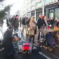 Slide-guitar busking at the top of Grafton Street, Christmas Eve in Dublin and Blackrock, Ireland - 24th December 2015