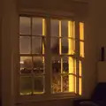 The yellow streetlight picks out the window frame, Christmas in Blackrock and St. Stephen's in Ballybrack, Dublin, Ireland - 25th December 2015