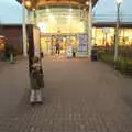 The boys mill around outside Corley Services, Blackrock North and the Ferry Home, County Louth and the Irish Sea - 27th December 2015