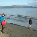 Fred and Isobel mess around by the sea, Blackrock North and the Ferry Home, County Louth and the Irish Sea - 27th December 2015