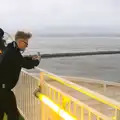 Mobile-phone action in the howling wind, Blackrock North and the Ferry Home, County Louth and the Irish Sea - 27th December 2015