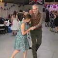 Isobel gets a quick dancing lesson, "Our Little Friends" Warbirds Hangar Dance, Hardwick, Norfolk - 9th July 2016