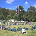 All the Scouts, Cubs and Beavers around the flag, Fred's Camping, Curry and the Closing of B&Q, Thetford, Diss  and Ipswich - 16th July 2016